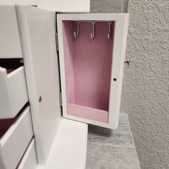 White Jewelry Organizer Cabinet - Picture 3 of 3